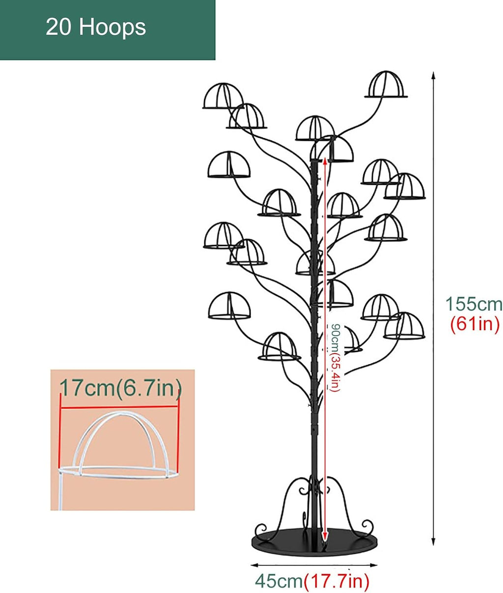 Hat Display Stand Large Capacity Standing Hat Rack Organizer Holder for Cowboy Hats/Baseball Caps/Wigs, Modern Muti-Tier Hats Tree Stand, Home Store