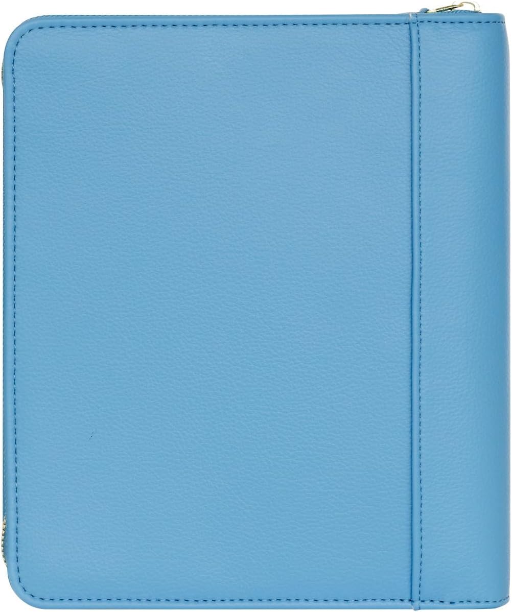 FranklinCovey - Thalia Ring-Bound Binder for FranklinCovey Planners | Simulated Leather - Zipper Binder (Classic, Blue Lagoon)