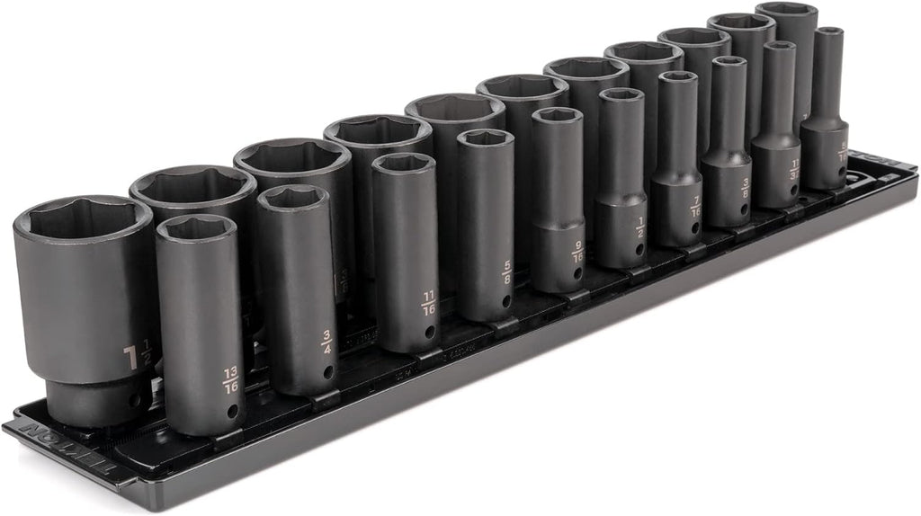 TEKTON 1/2 Inch Drive Impact Socket Set, 21-Piece | SID92103