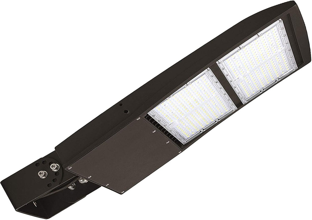 200W LED Shoebox Parking Lot Lights, 20KV Surge Protector, 1-10V Dimmable, 500W-600W MH Equiv, LED Street Road Lamps with Yoke/Wall Mount, 27000LM DLC Premium UL Listed 5000K 100-277VAC