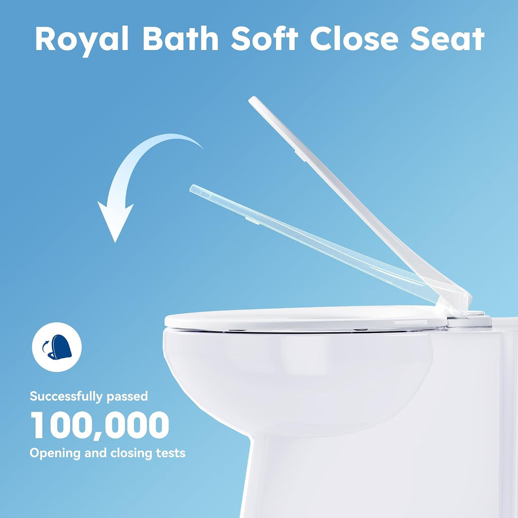 17.3' ADA Comfort Height Toilets with Hidden Drainage Port, 14' Wide Bowl Two Piece Toilets for Bathrooms, Tall Height, 1.28 GPF Single Power Flush Toilet with Jet Flush, 12' Rough In