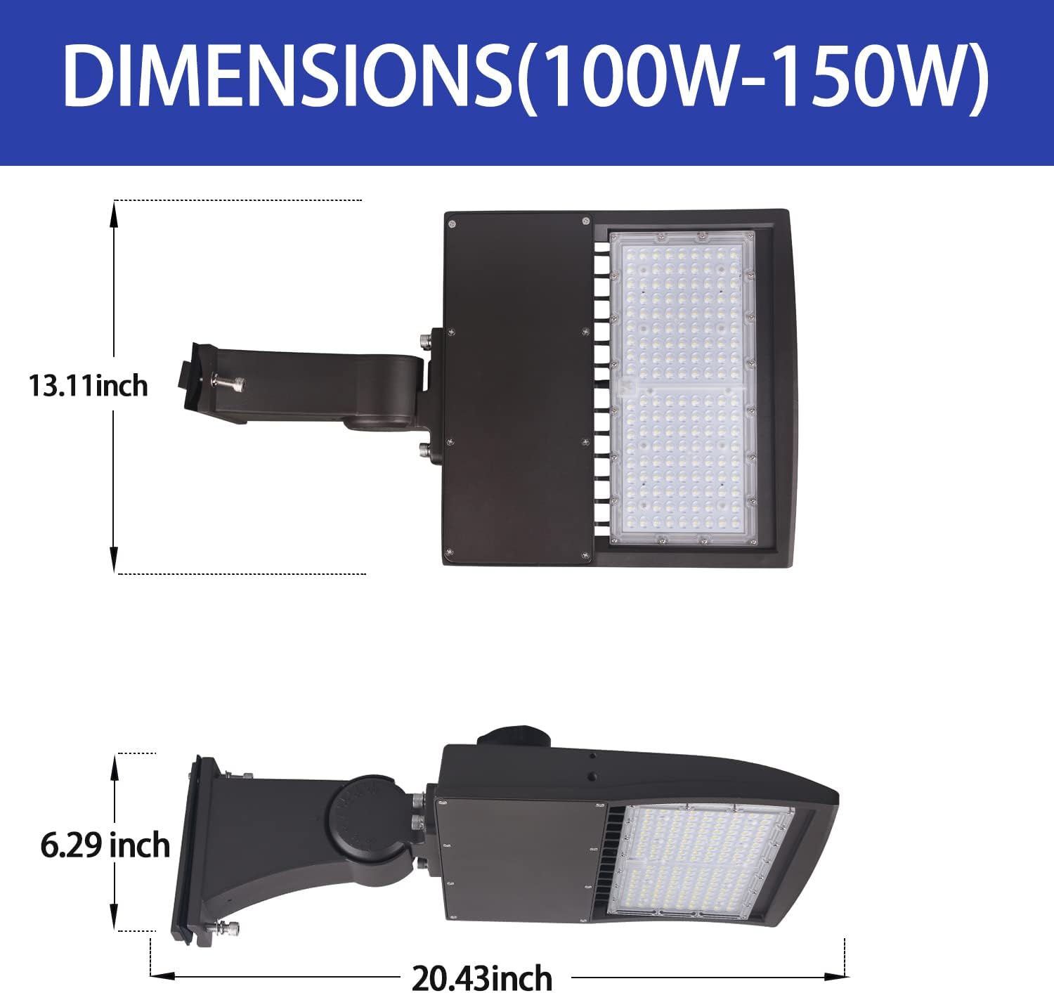 OSTEK 150W LED Parking Lot Light 21,000 LM (140lm/w) 5000K LED Pole Light Outdoor Area Street Lighting [600-700W HID/HPS Equiv.] Adjustable Direct Arm- Commercial Shoebox Light 100-277V