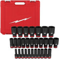29PC 49-66-7015 for Milwaukee 1/2' Dr Metric Deep 6 Point Socket Set