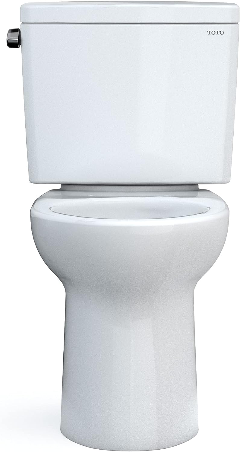 TOTO Drake Two-Piece Elongated 1.6 GPF Universal Height TORNADO FLUSH Toilet with CEFIONTECT, Cotton White - CST776CSFG#01