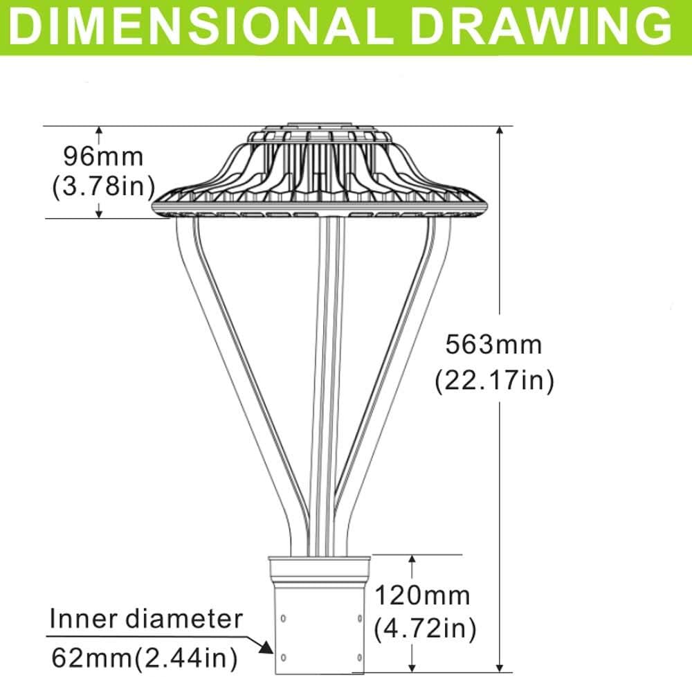 75W LED Outdoor Post Top Light Parking Lot Area Lighting Plaze Lighting Garden Lighitng 5000k Daylight ETL Lighting Facts (G3-75w)