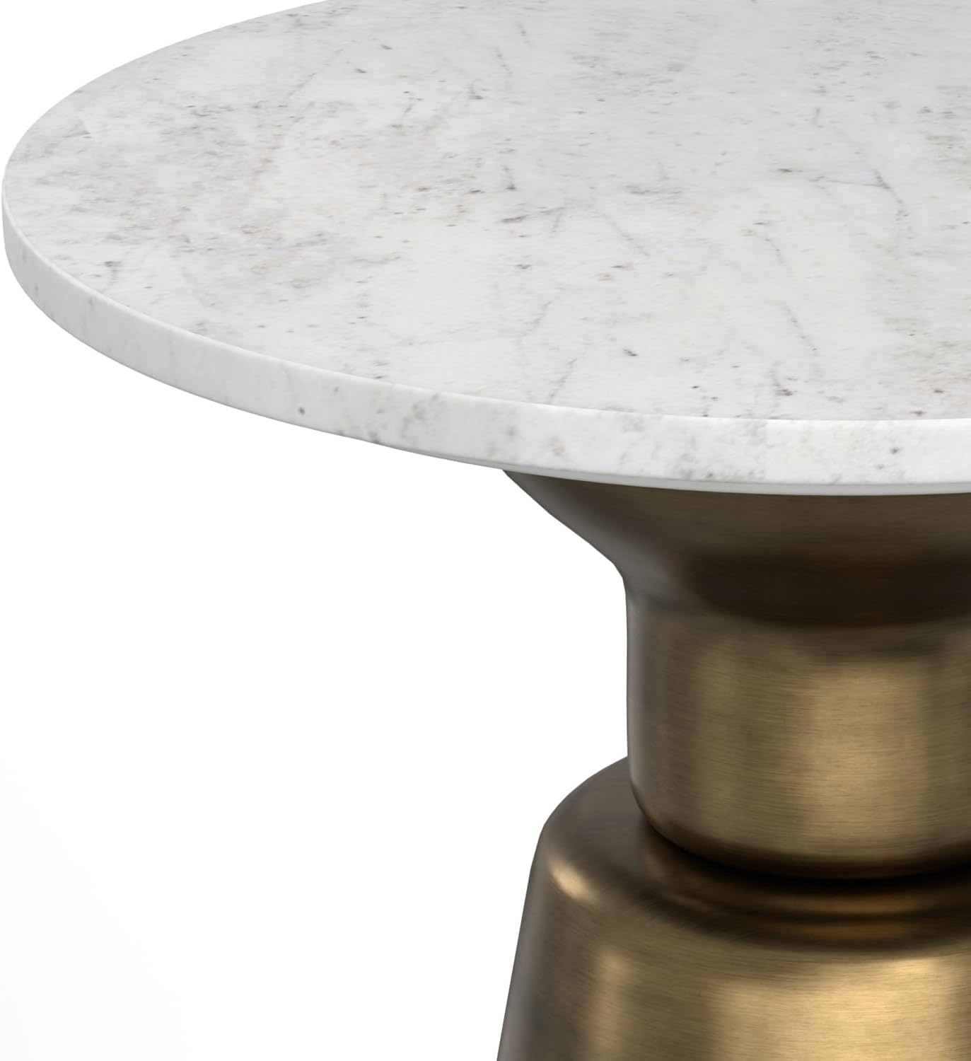 SIMPLIHOME Leyla Metal Side Table - 16 inch Wide Solid Metal Round Accent Table in Antique Brass, Modern Contemporary End Table for Living Room, Bedroom, or Office with Compact Design