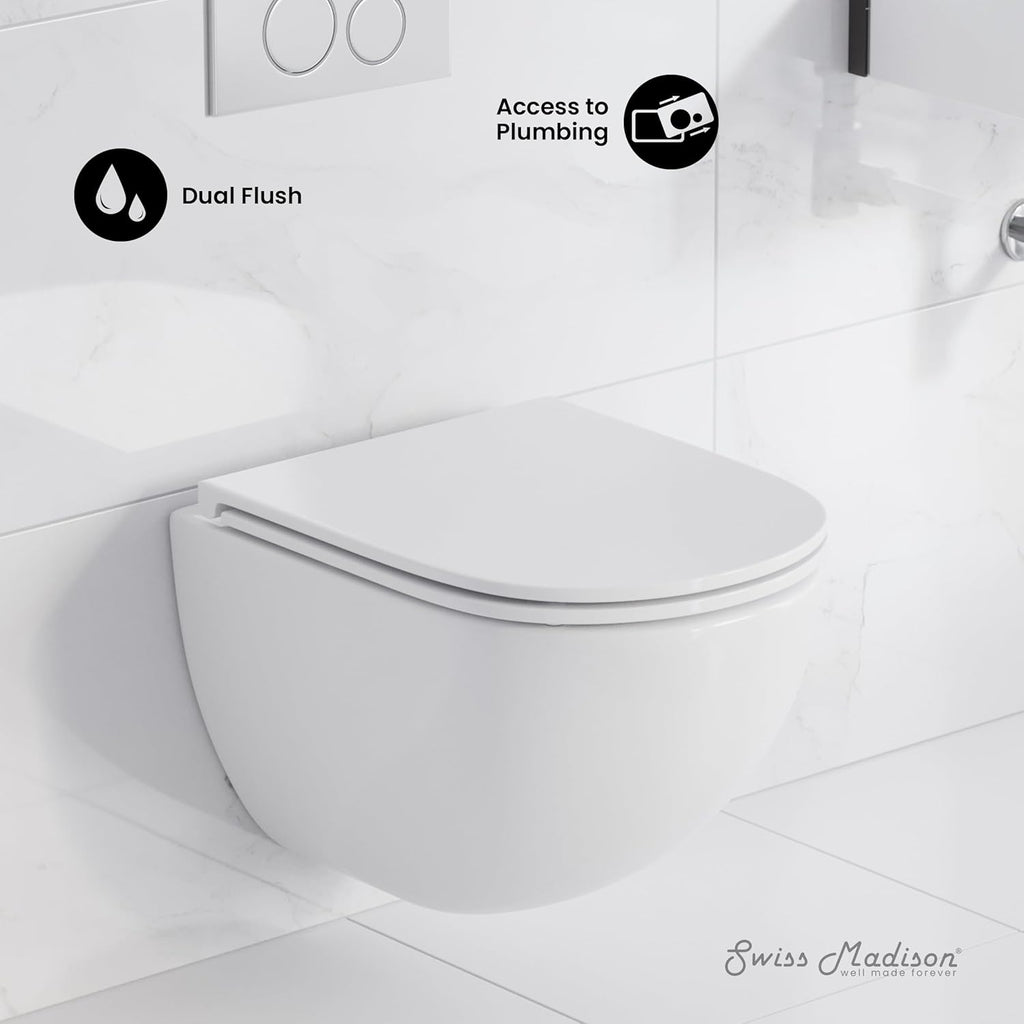 St. Tropez Wall Hung Toilet Bundle, Glossy White