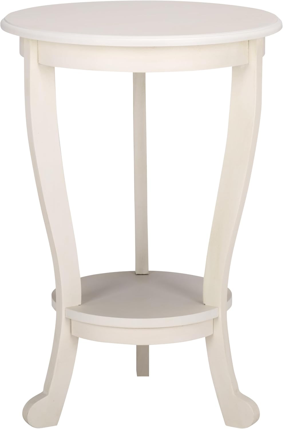 SAFAVIEH Furniture - Mary Pedestal Table - Ivory - Solid Wood - Farmhouse Pedestal Design - Ideal for Living Room, Entryway, Home Office, 18.1' W x 18.1' D x 26' H (AMH5711J)