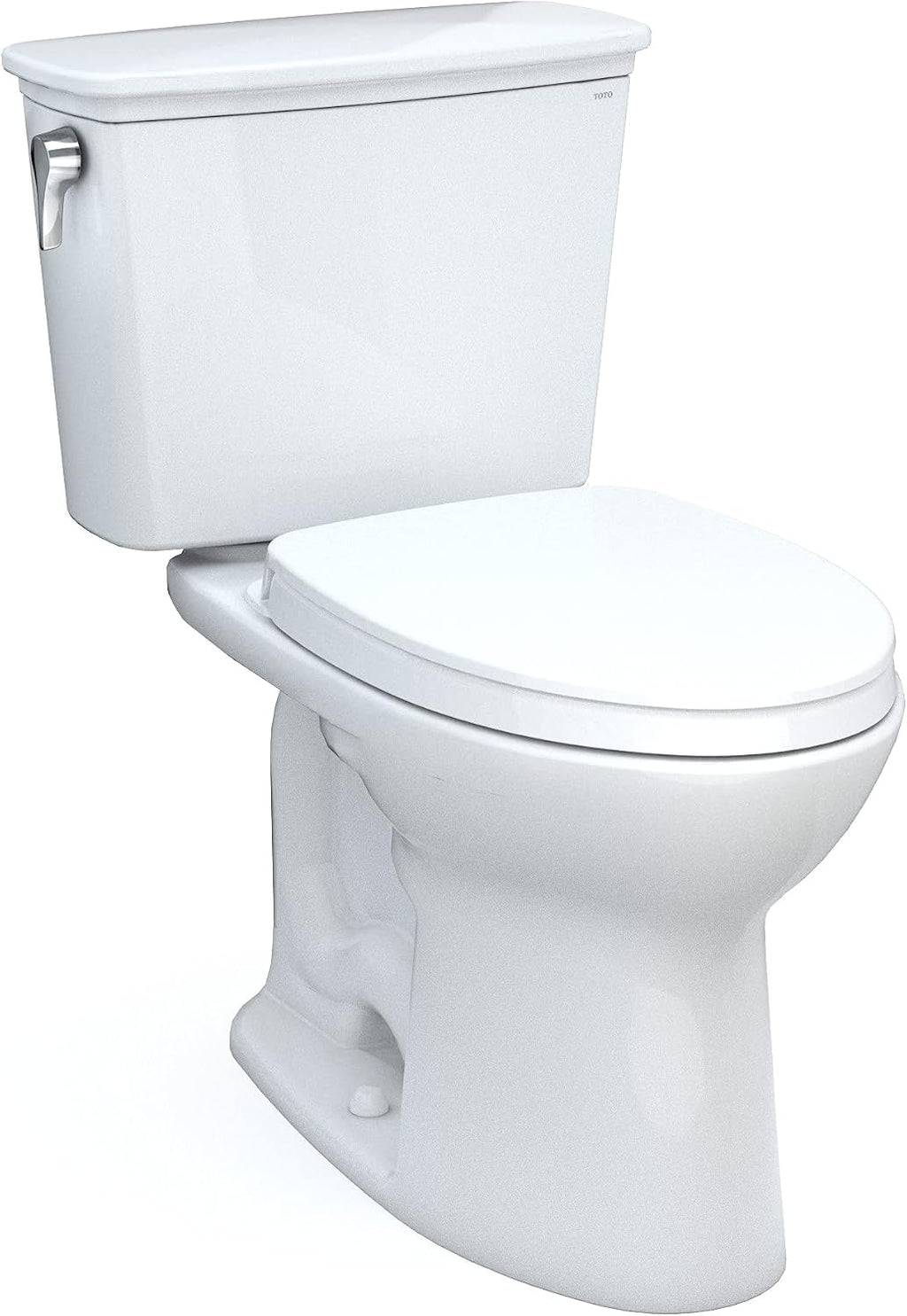 TOTO Drake Transitional Two-Piece Elongated 1.28 GPF Universal Height TORNADO FLUSH Toilet with CEFIONTECT, Cotton White - CST786CEFG#01