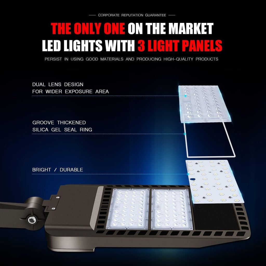 Juyace 2 Pack 300W LED Parking Lot Outdoor Wall Mount Light for Street | Dusk to Dawn,IP65 Waterproof,100-277V, Security Area lighting, Exterior Flood Commercial Outside lights