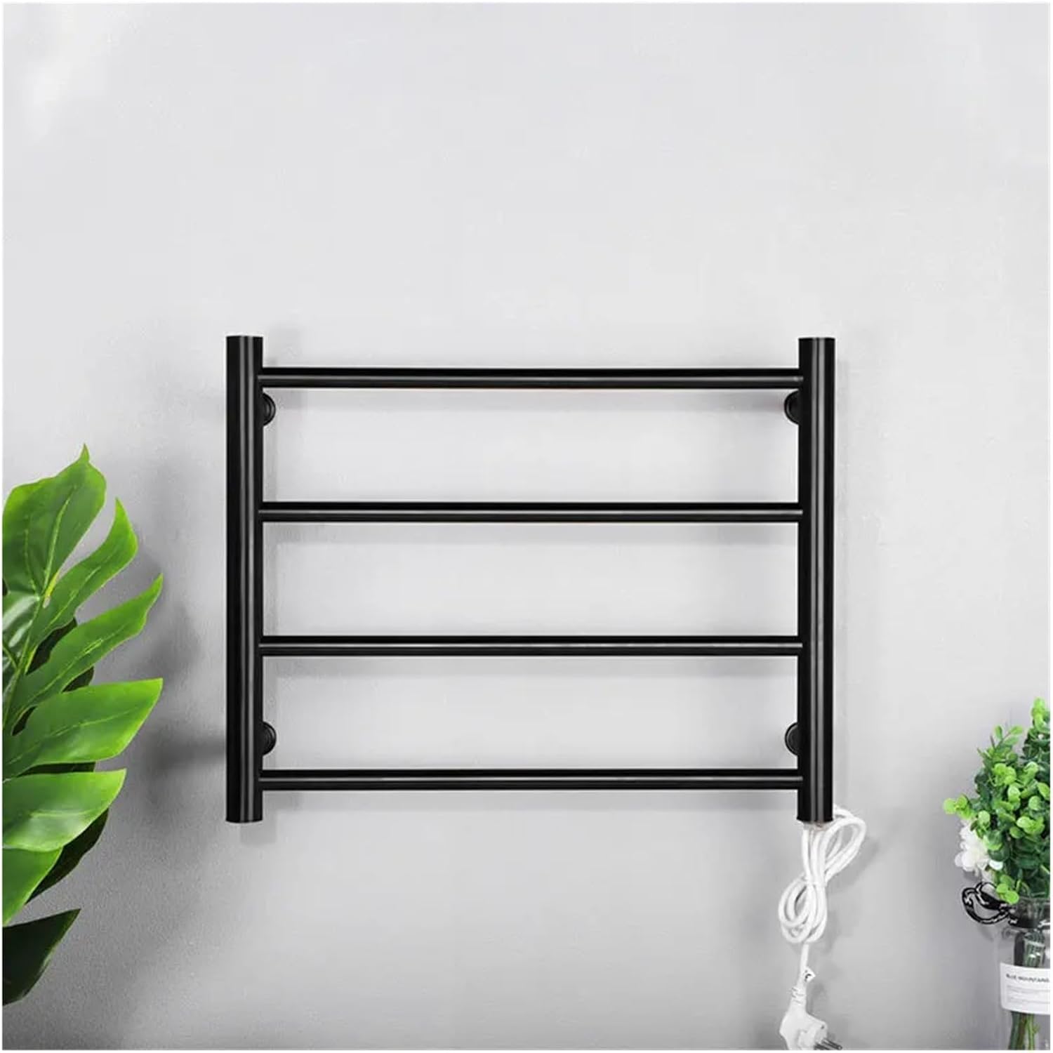 Heating Towel Rack Stainless Steel Bathroom Bathroom Rack 9006 Gold Black Heating Towel Bar(Black_220V)