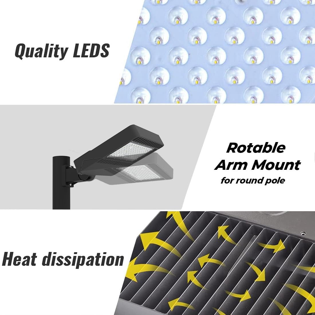 200W LED Parking Lot Lights, LED Shoebox Light Fixture, 26000lm 5000K Outdoor Street Road Lamp, Waterproof Large Area Lighting [800W Equivalent]