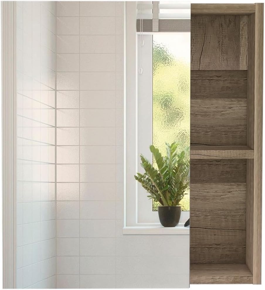 Pemberly Row 2-Piece Bathroom Storage Set, Medicine Cabinet with Mirror and Linen Cabinet, Durable Engineered Wood, Multi-Color Finish, Compact Space-Saving Design for Organized Bathroom Essentials