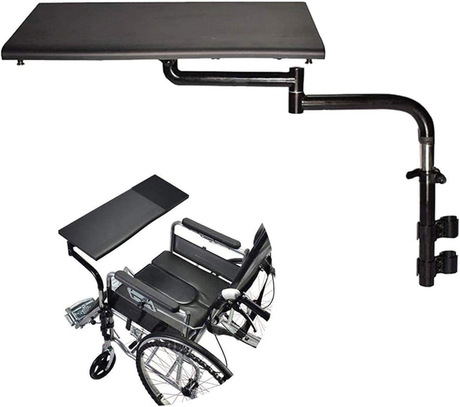 Wheelchair Lap Tray, Wheelchair Laptop Desk Can Be Lifted, Rotated and Folded Adjustable Distance and Height for Child/Seniors/Patients Eating