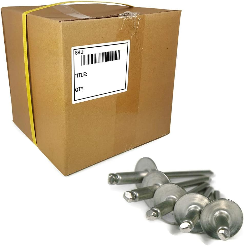 Stainless Steel Pop Rivets Large Flange 3/16 inch Diameter (#6LF) Bulk Quantity Box (6-10LF, 3/16 x 5/8 Grip (0.501-0.625) - 2,000pcs)
