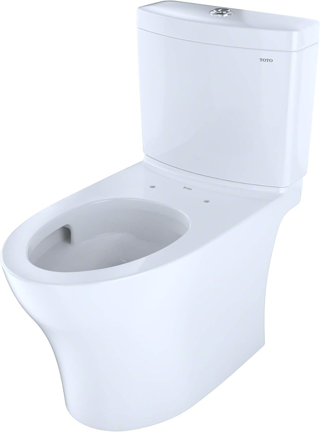 TOTO Aquia IV Two-Piece Elongated Dual Flush 1.28 and 0.9 GPF Skirted Toilet with CEFIONTECT, Cotton White - CST446CEMGN#01