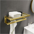 Towel Bars Towel Rails Bathroom Wall Mounted Holder Brushed Gold Black Storage Hanger Bar Movable Pole