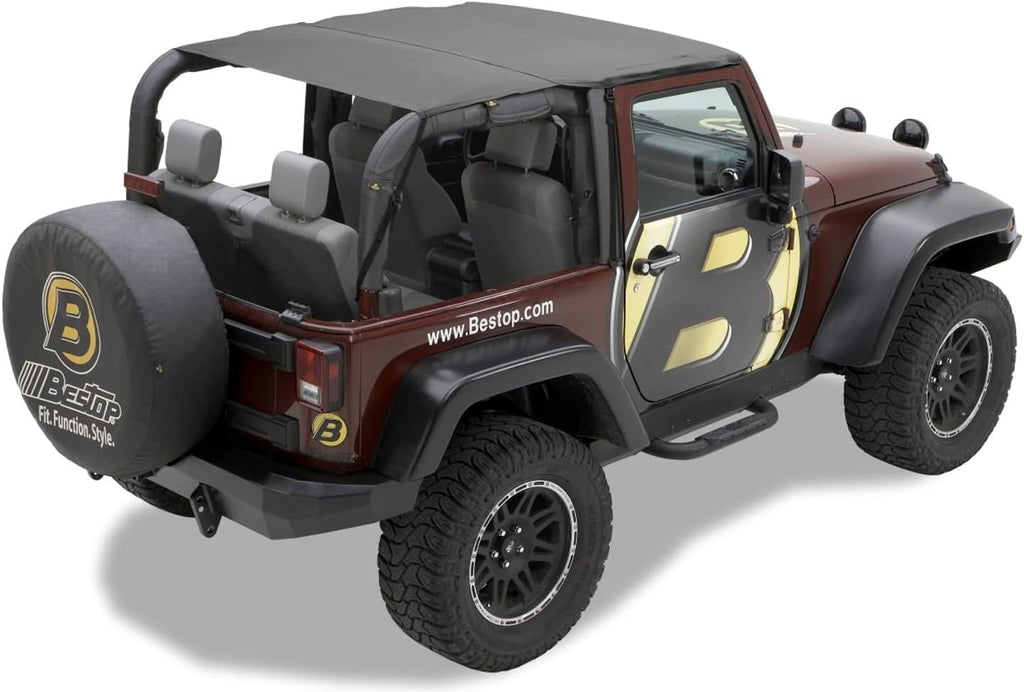 Bestop Header Safari Bikini - Jeep '10-18 Wrangler JK 2-Door (Black Diamond)