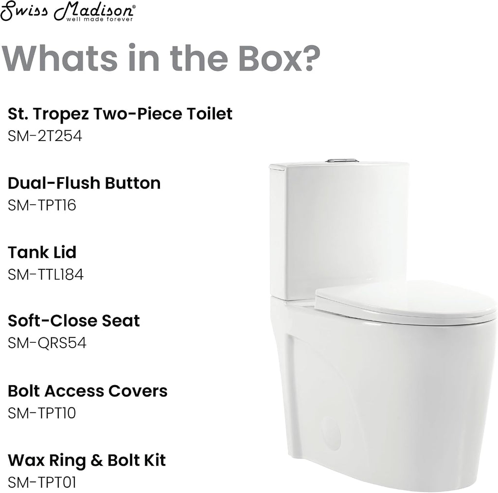 St. Tropez Two-Piece Elongated Toilet Vortex™ Dual-Flush 1.1/1.6 gpf