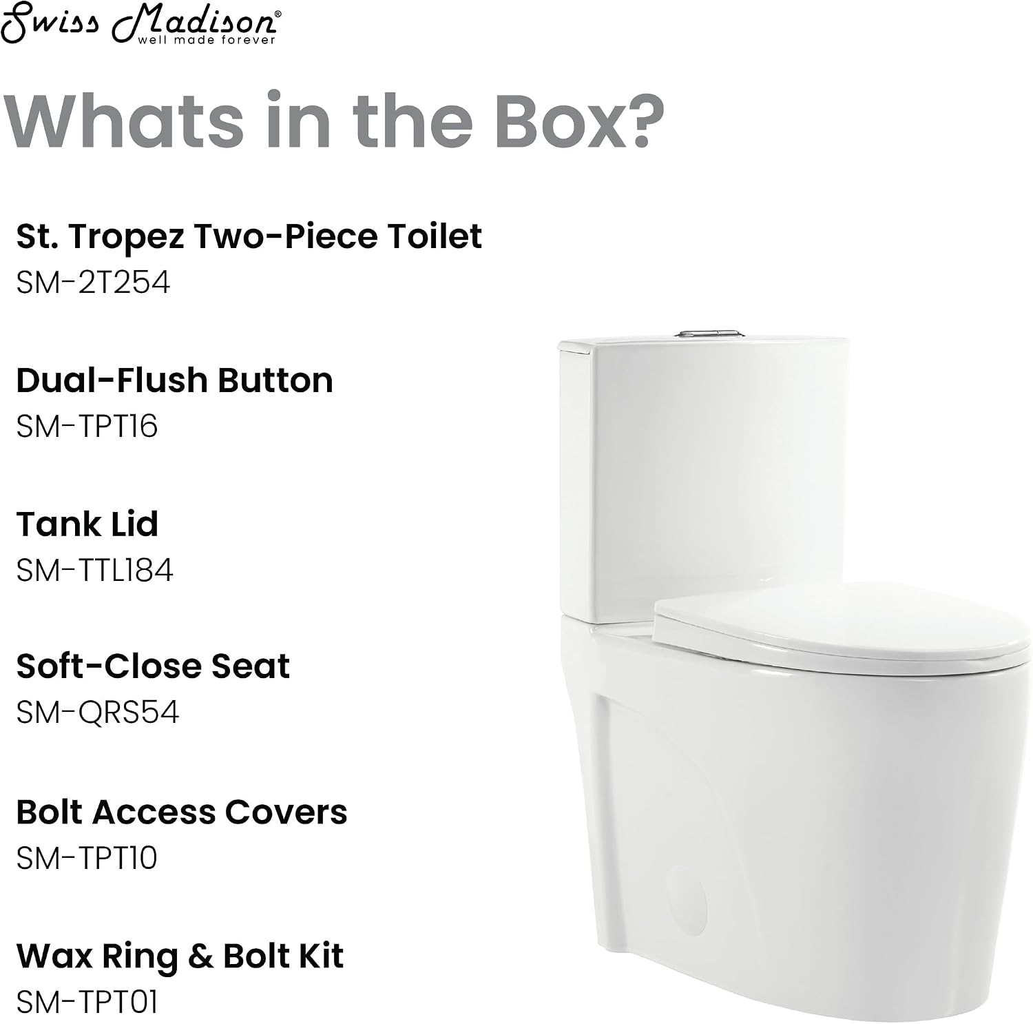 St. Tropez Two-Piece Elongated Toilet Vortex™ Dual-Flush 1.1/1.6 gpf