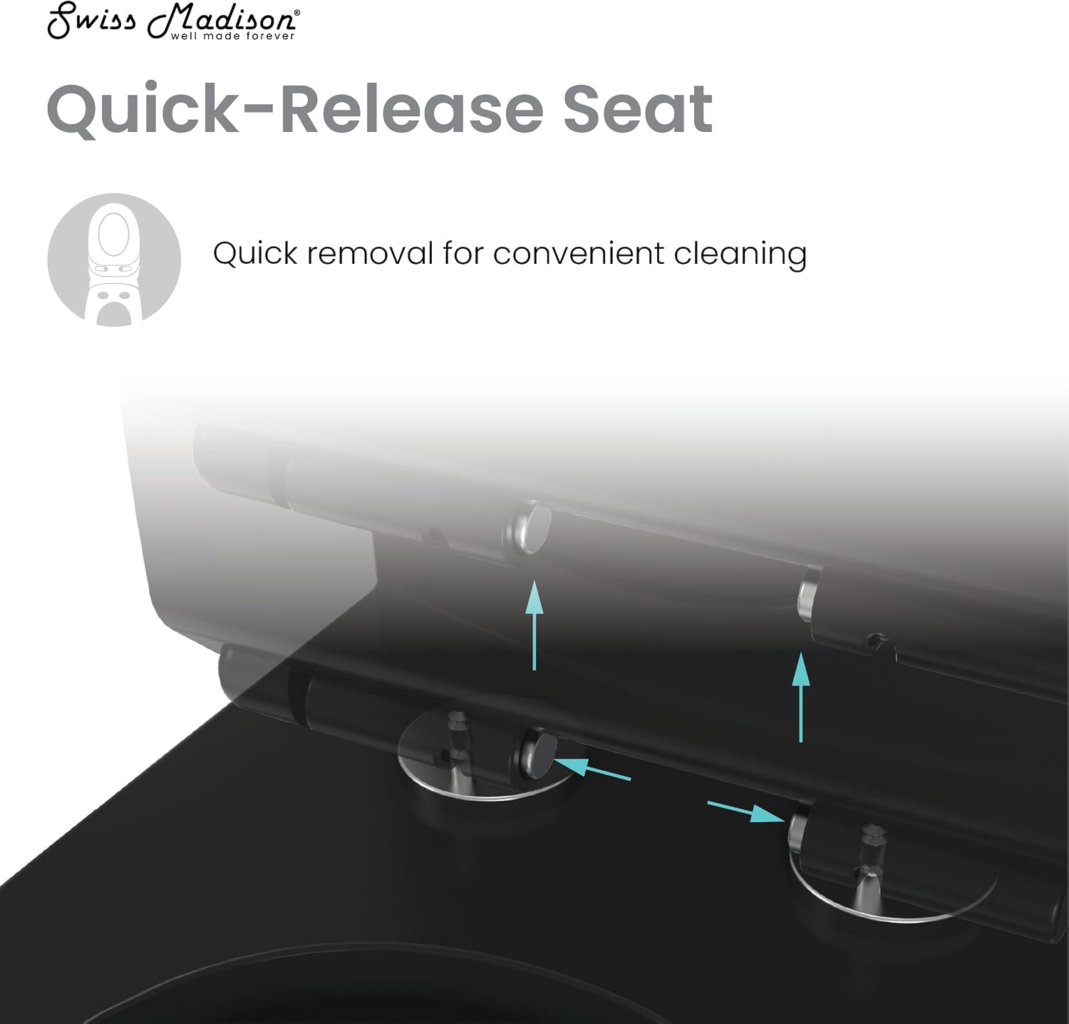 St. Tropez One-Piece Elongated Toilet Left Side Vortex Flush Handle in Matte Black 1.28 gpf