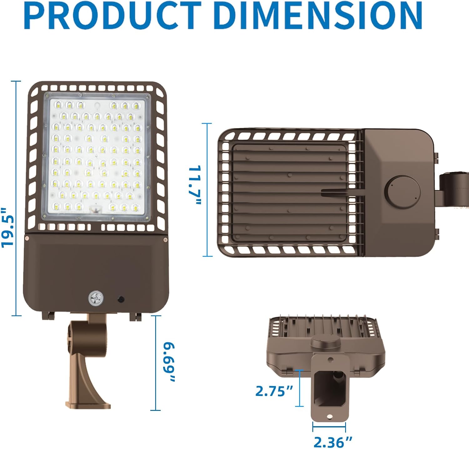 300W LED Parking Lot Light with Arm Mount, 3 Pack Street Lights 39000LM 5000K Ultra Bright Daylight, IP65 Waterproof Dusk to Dawn Outdoor Road Light, LED Area Lighting for Commercial,ETL Listed