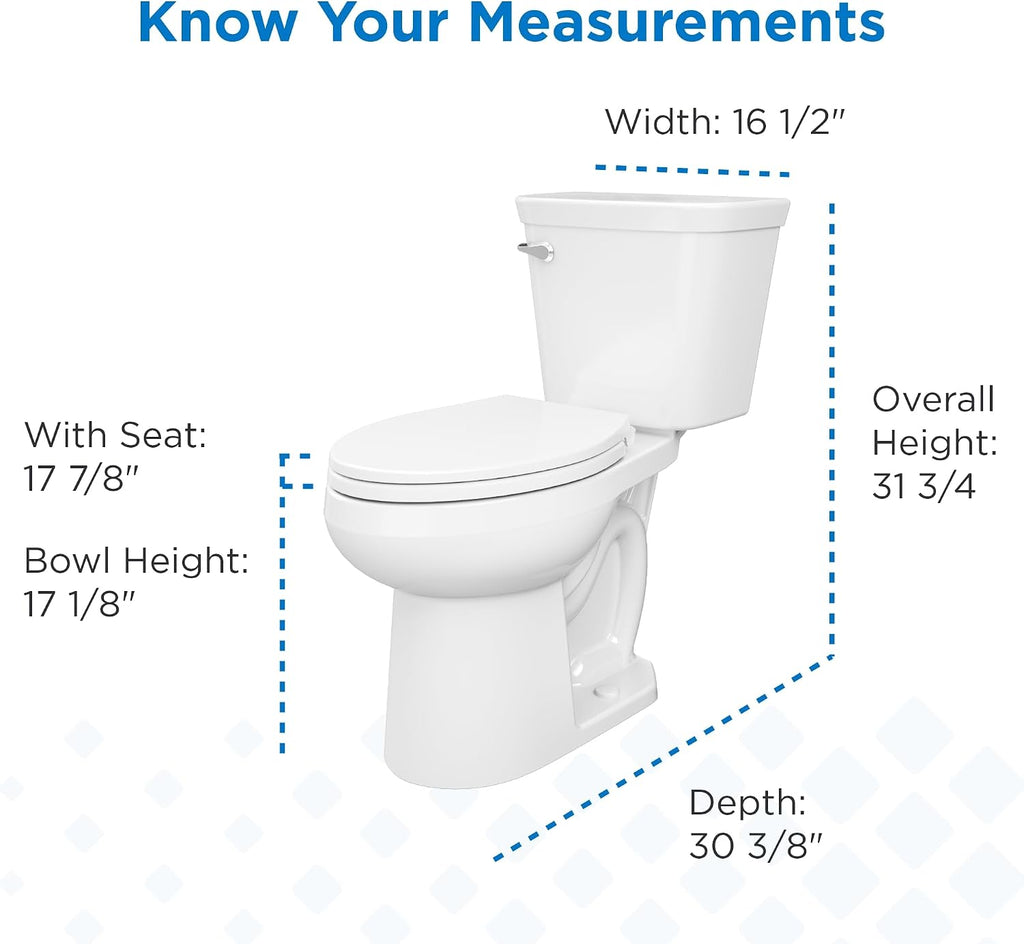 Gerber Viper Select Ultra-High Efficiency .8 GPF Two-Piece Toilet with 12-in Rough-in, ADA Compliant Chair Height, Soft-Close Seat and Install Kit with Wax Ring Included, White, GRS48251E