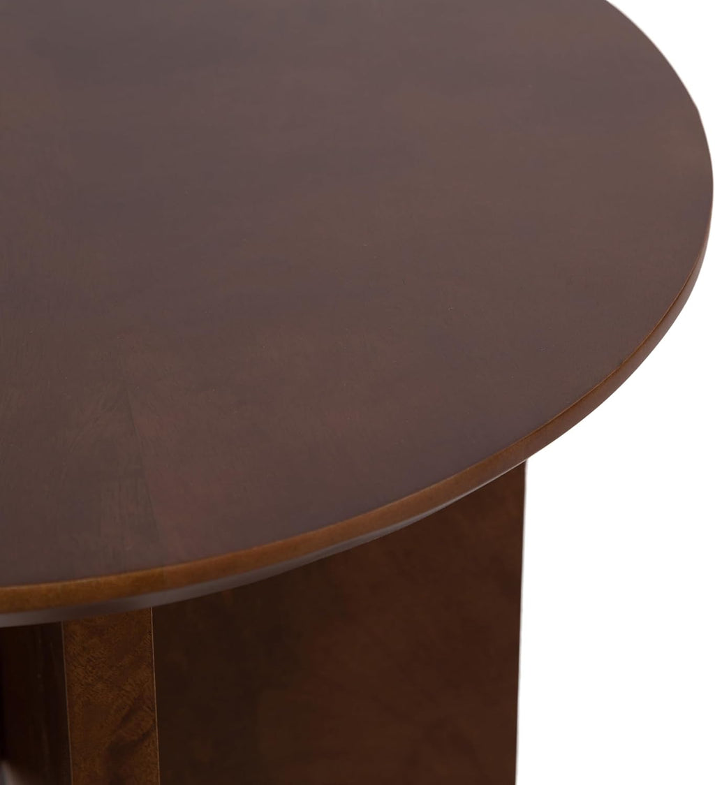 Kate and Laurel Faiza Modern Wooden Round Side Table, 18 x 18 x 20, Walnut Brown, Transitional Wood End Table for Use as Bedroom Nightstand or Living Room Accent Table