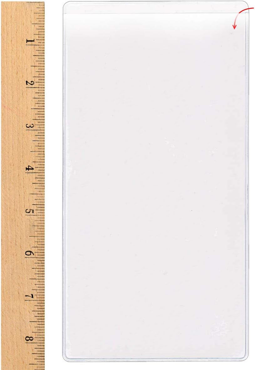 StoreSMART - Peel & Stick Pocket - 4' x 8' Open Short Side - 200-Pack - Clear Vinyl Plastic - STB258S-200