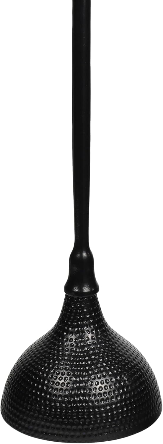 JONATHAN Y END4001C Ava 23.75' Art Deco Contemporary Metal Pedestal Drink Table and Decorative End Table with White Marble Round Top and Hammered Base for Living Room, Bedroom, Office, Black