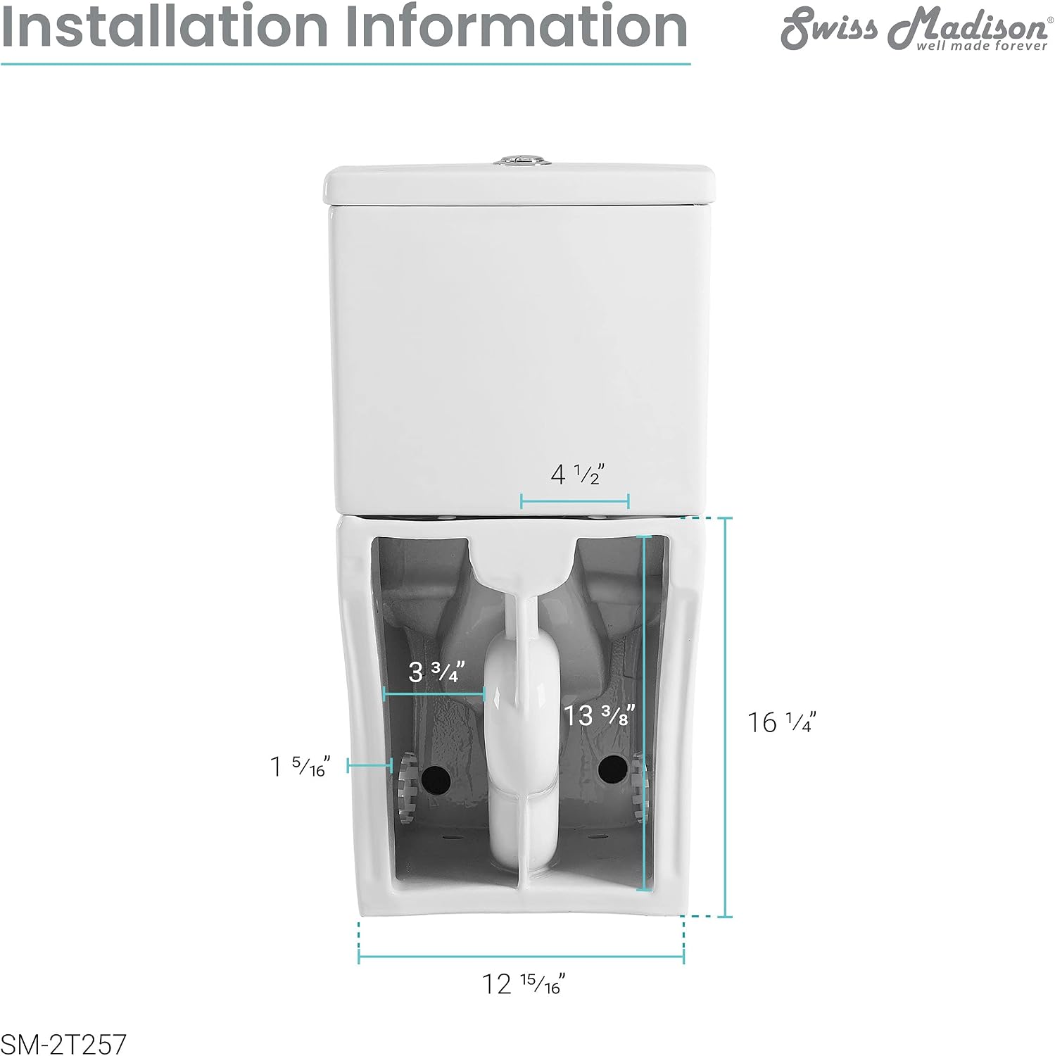 Swiss Madison SM-2T257 Sublime II Compact Two Piece Toilet