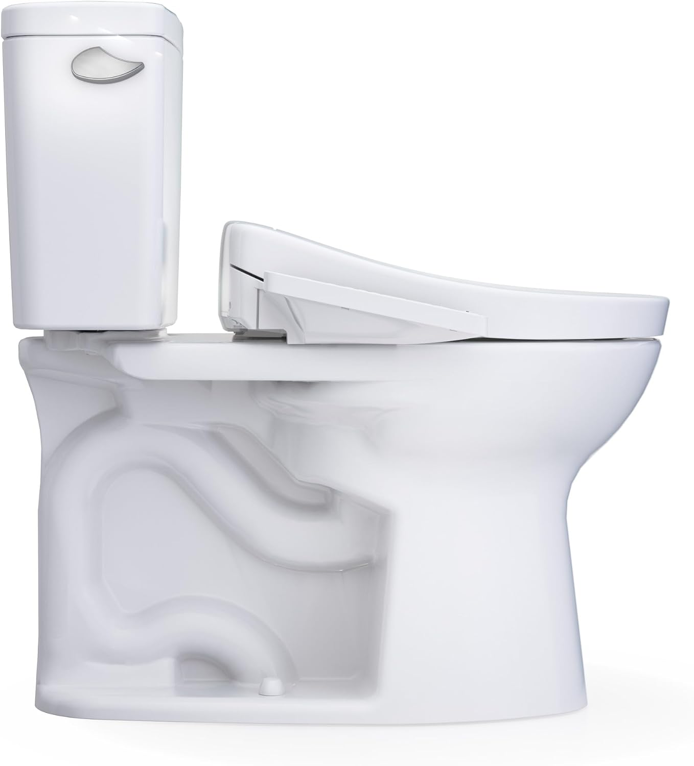 TOTO® Drake® WASHLET®+ Two-Piece Elongated 1.28 GPF Universal Height TORNADO FLUSH® Toilet with S2 Bidet Seat, 10 Inch Rough-In, Cotton White - MW7763346CEFG.10#01
