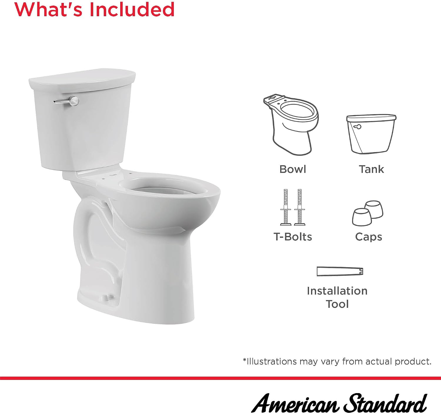 American Standard Toilet 215TB104.020 Cadet PRO Two-Piece, Extra Tall Height, 10 inch Rough In Toilet, Elongated Front, White, 1.28 GPF (TOILET SEAT SOLD SEPARATELY)