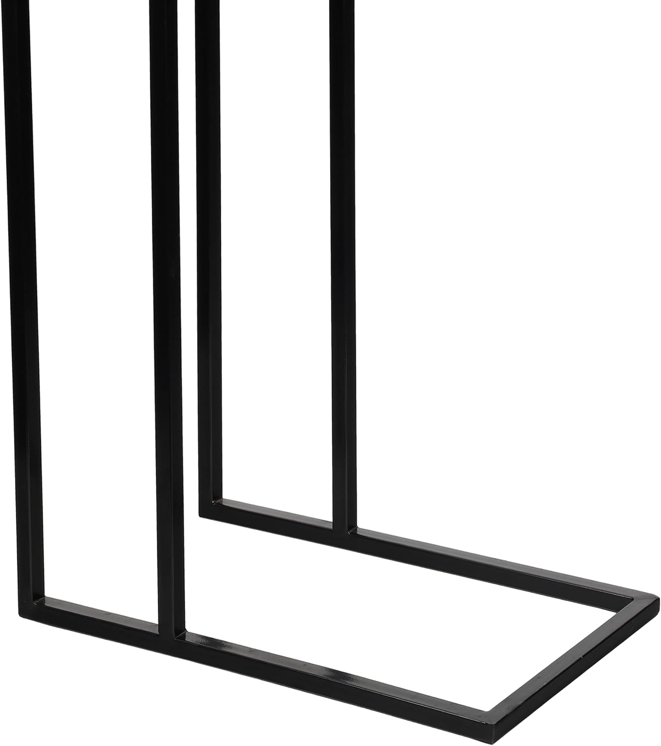 JONATHAN Y END4005A Caius 24.25' Designer Industrial Metal C-Shaped End Table and Side Couch Table with White Marble Top for Living Room, Bedroom, Office, Bathroom, Black