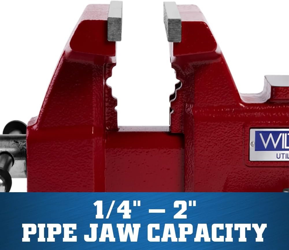 Wilton Utility Bench Vise, 6-1/2' Jaw Width, 6' Jaw Opening, 4' Throat (Model 676U)