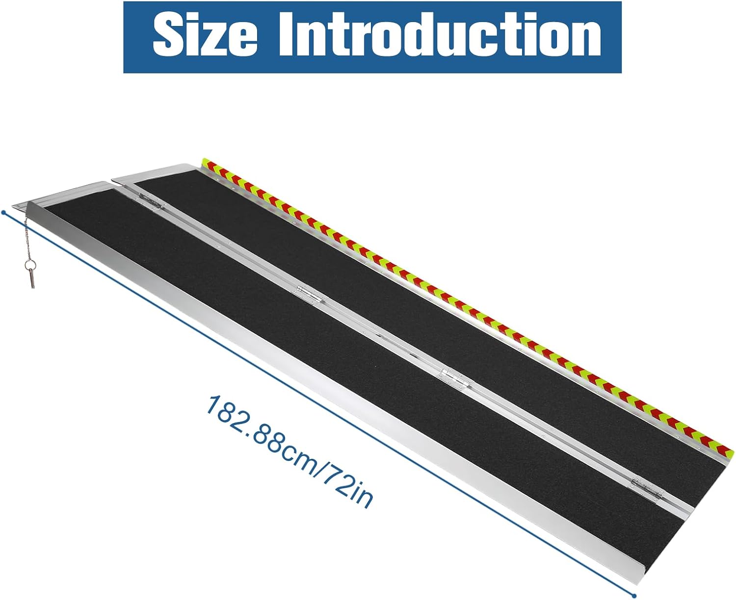 6FT Portable Wheelchair Ramp, Heavy Duty Aluminum Folding Ramp for Wheelchairs & Scooters, Non-Slip Threshold Ramp for Home Steps, Doors & Vehicles