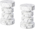 Glitzhome Faux Marble Side Table Set of 2, 18' H Modern Faux Marble End Table, MGO Floating Accent Stool or Nightstand for Living Room, Bedroom, Office, Entryway and Small Spaces