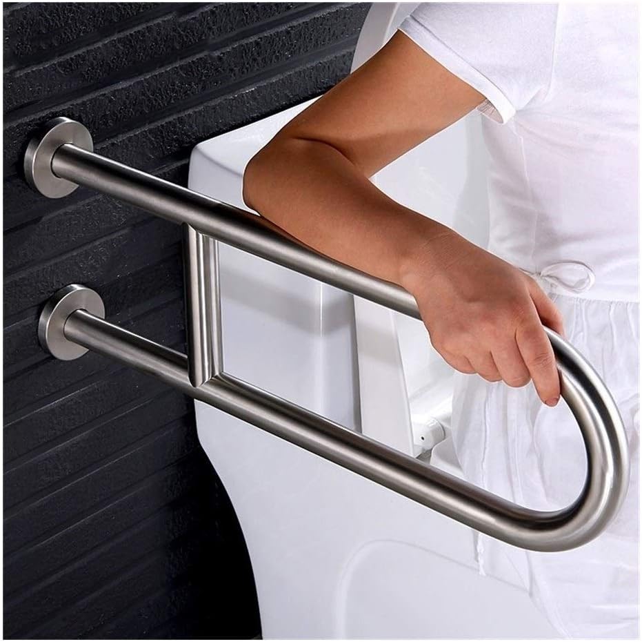 Toilet Frame Bathroom Toilet Grab Handles U-Shaped Grab Bars for Toilet and Bathrooms Brushed Nickel, Polished Chrome Support Handrail for Showers, an
