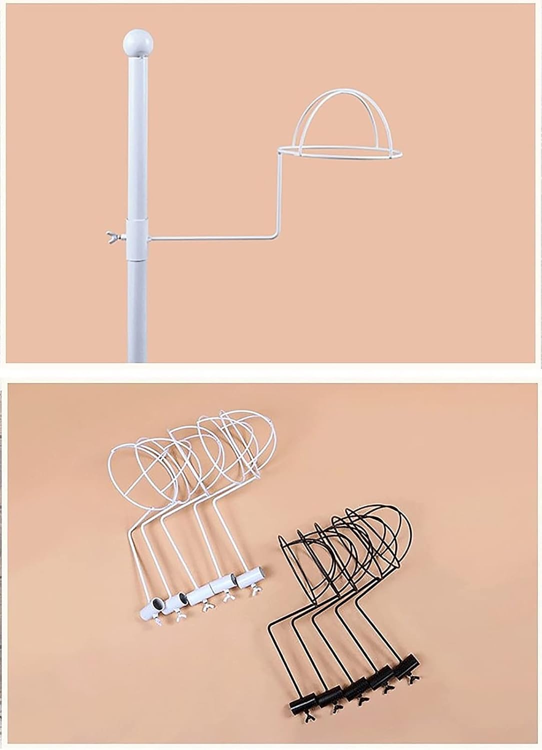 Shelf Modern Large Hat Rack Stand - 30 Hooks, Rolling Standing Retail Display Stand for Baseball Caps/Cowboy Hats/Fedora Hats, Easy to Assemble (Gold Place 30 Hats)