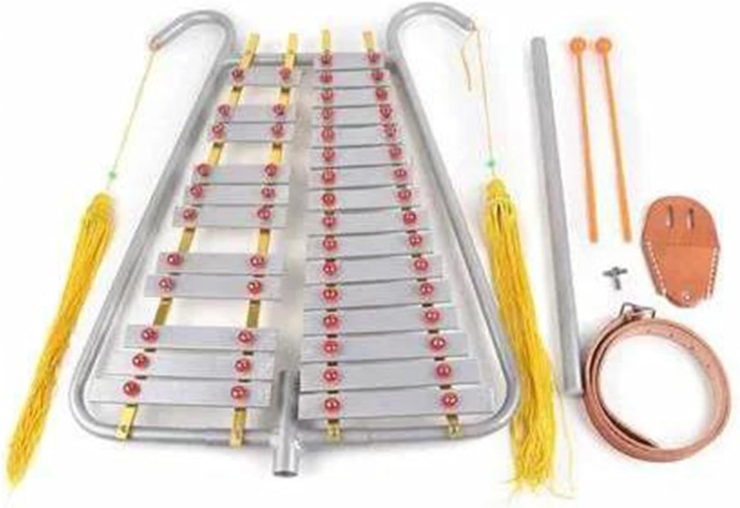 Glockenspiel For Beginner 27 Tone Aluminum Marching Xylophone Metal Bell Harp Glockenspiel Percussion Instrument