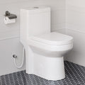 HOROW HT1000 Dual Flush One Piece Toilet, Modern Small Toilet with Soft Closing Seat, Quick Release & 12'' Rough-in, Compact & Round for Small Bathroom, Standard White Finish Toilet Bowl