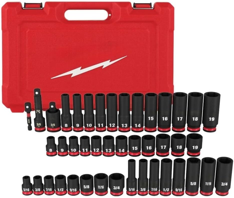 New 49-66-7009 6 Point Socket Sets for Milwaukee 3/8 In Drive Impact Socket Set Metric - 43 Pc