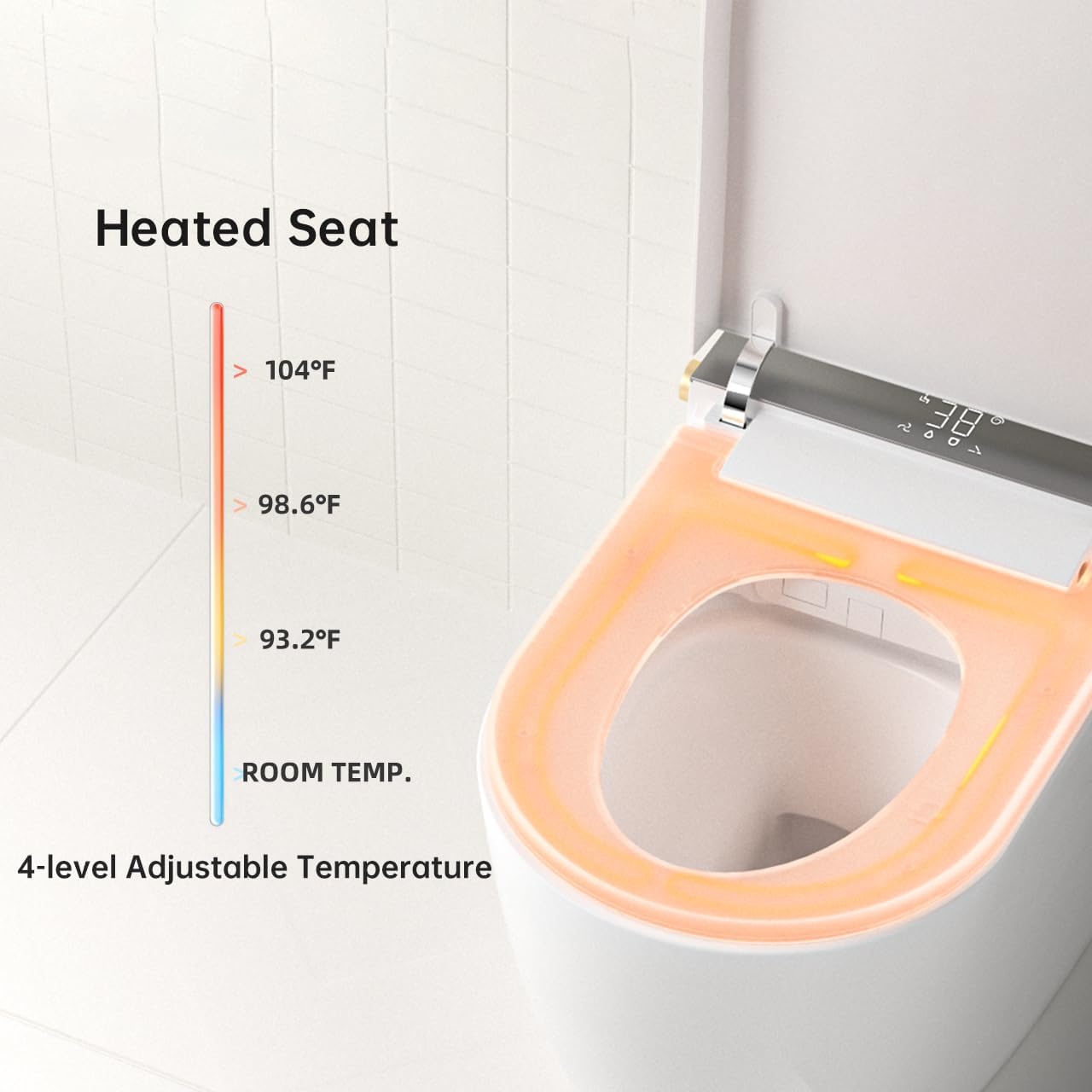 Anwick Smart Toilet with Bidet Built-In | Automatic Toilet Foot Sensor Flush | Elongated One Piece Toilet W/Foam Shield & Self-Cleaning | Bidet Toilet W/Heated Seat, Warm Water & Remote Control (1)