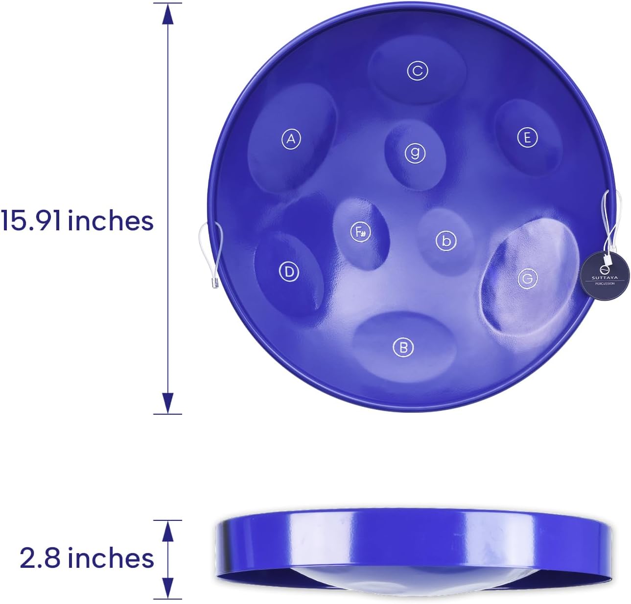 9-Note Steelpan (Steel drum) with Collapsible Stand - Educational Musical Instrument for Beginners and Hobbyists by Suttaya