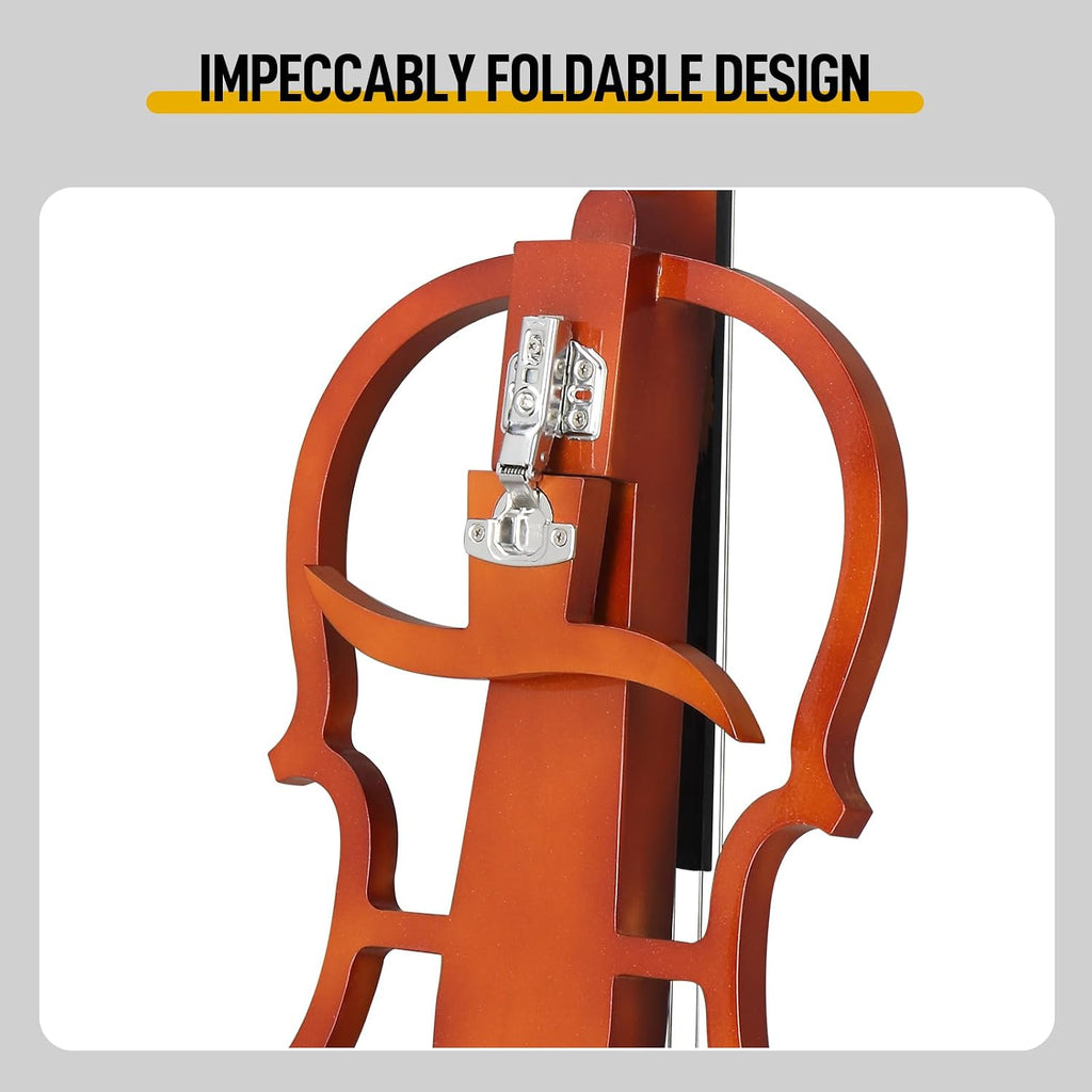 Professional Solid Wood Electric Cellos,4/4 Full Size Electric Style Cello,Student Cello Set,with Case Bow Rosin Earphone Connecting Line,Cellos Musical Instrument for Adults & Beginners (Natural)