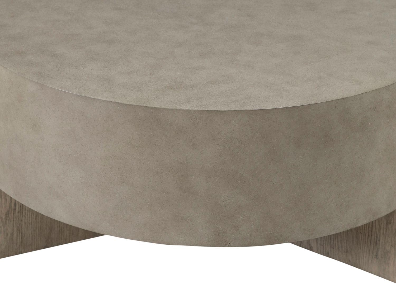 Liberty Furniture Affinity Round Cocktail Table for Living Room - Dusty Taupe Faux Concrete Tops