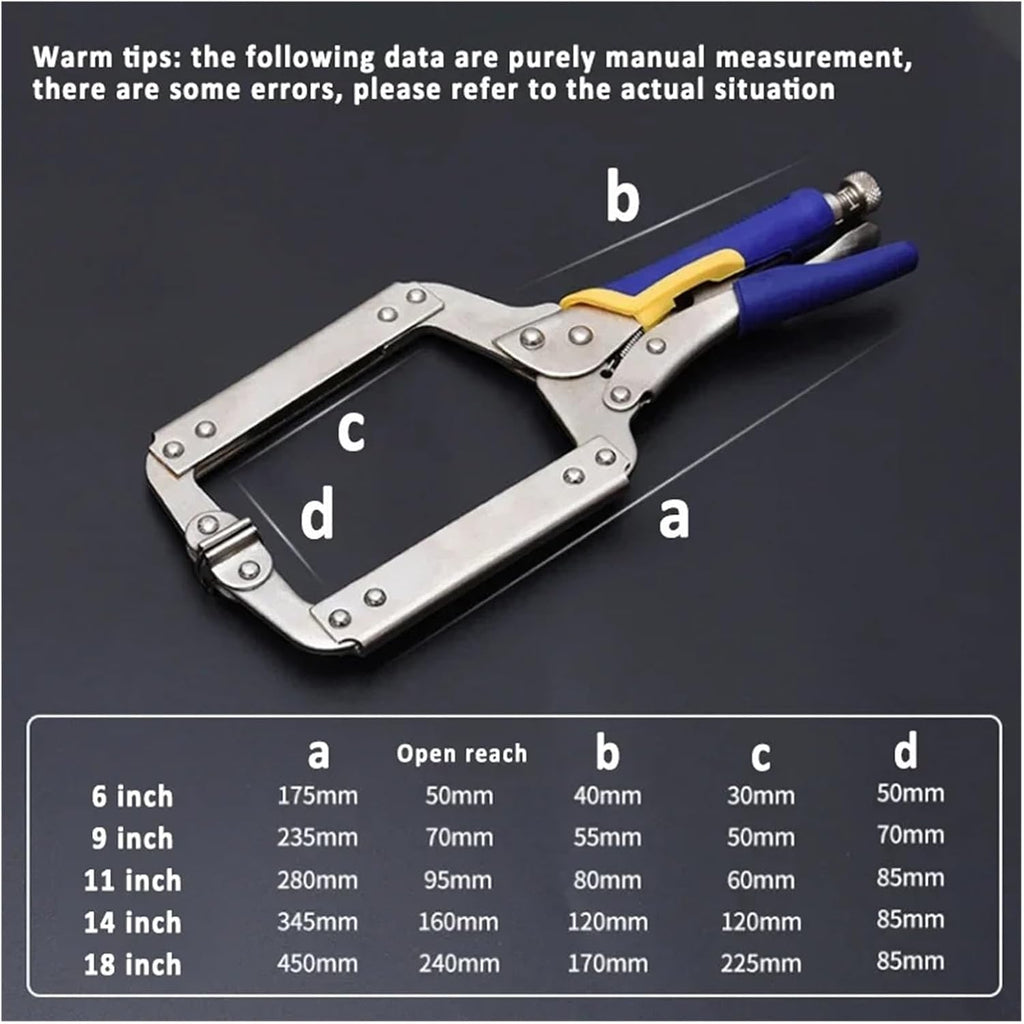 C clamp, 6''/9''/11''/14'/18' Adjustable C-Clamp Welding Pliers Locking Vice Grip Quick Weld Holders(11 Inch)