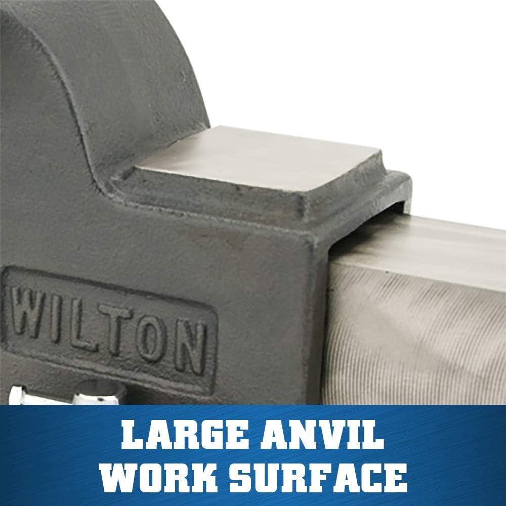 Wilton Shop Bench Vise, 6' Jaw Width, 6' Max Jaw Opening, 3-1/2' Throat (Model WS6), Gray