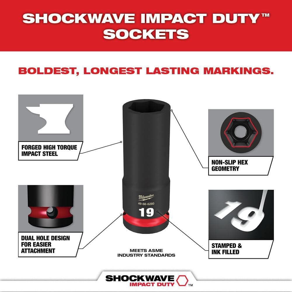 Storekid For Milwaukee SHOCKWAV Impact Duty Socket 3/8 Dr 19pc MM Tray Set + TPT Premium cart storekid