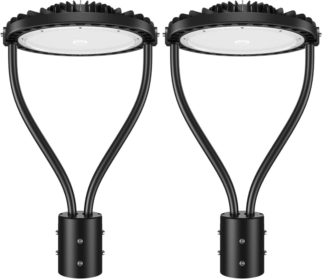 150W LED Post Top Light, LED Circular Area Light 21000Lm 5000K LED Parking Lot Light, Outdoor Pole Lights Fixture for Garden Yard Street Lighting, 2 Pack